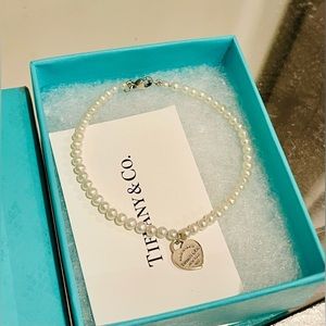 Tiffany & Co. Pearl Bracelet with Charm.